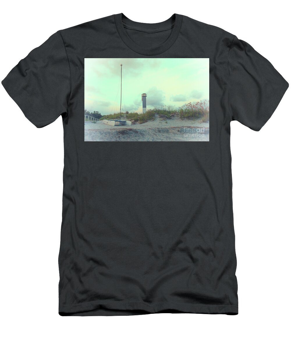 Sullivan's Island Lighthouse T-Shirt featuring the photograph Old Sullivan's Island Beach by Dale Powell