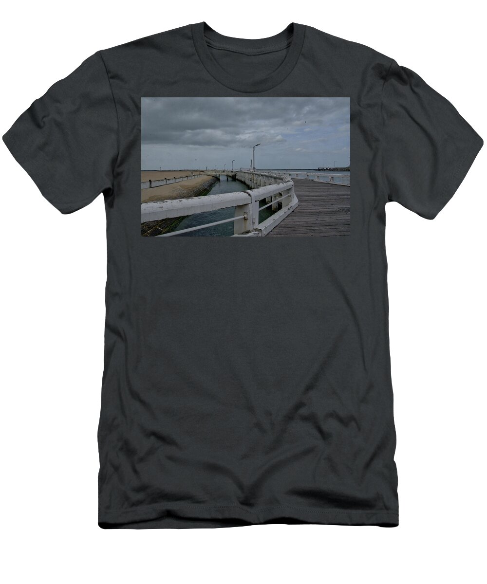 Belgium T-Shirt featuring the photograph On the boardwalk by Ingrid Dendievel