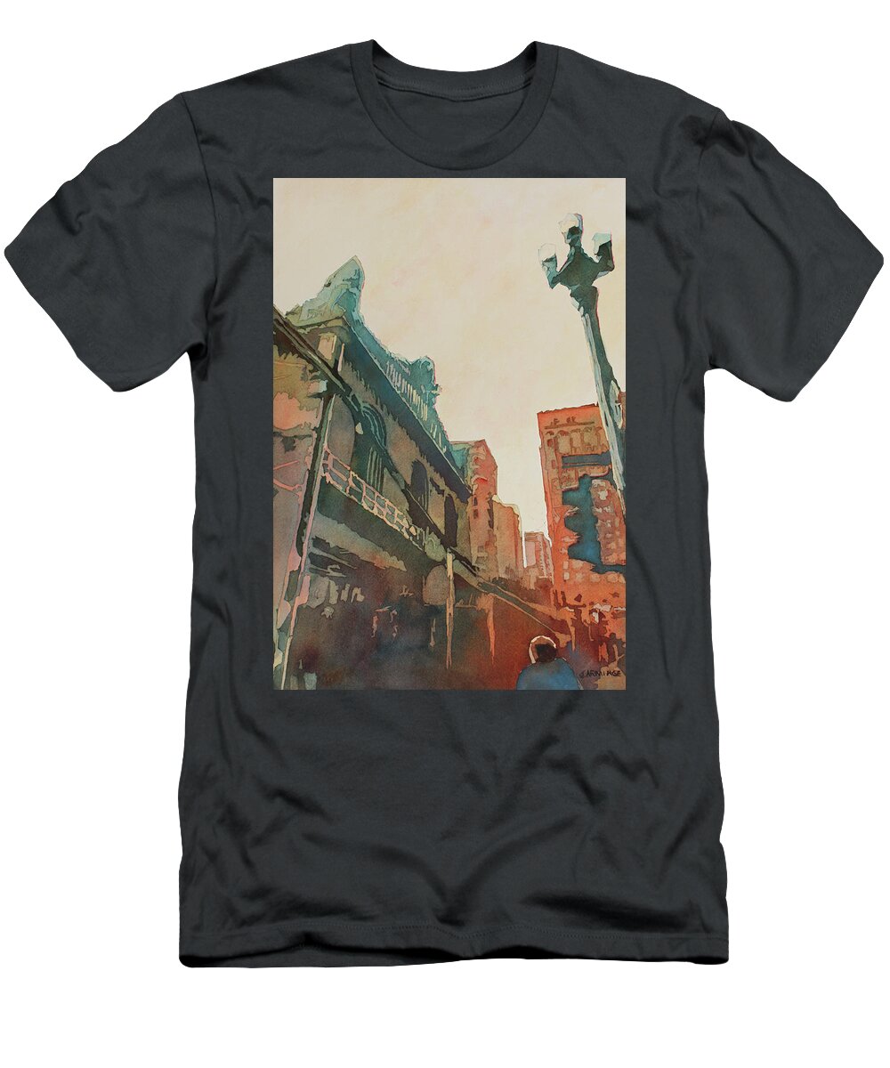 Chicago T-Shirt featuring the painting On The Loop by Jenny Armitage