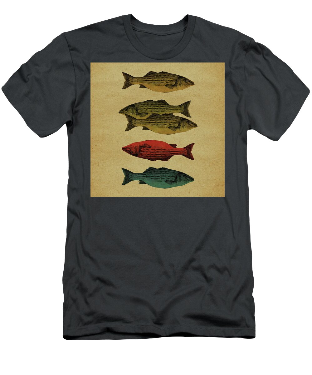 Fish T-Shirt featuring the drawing One fish, two fish . . . by Meg Shearer