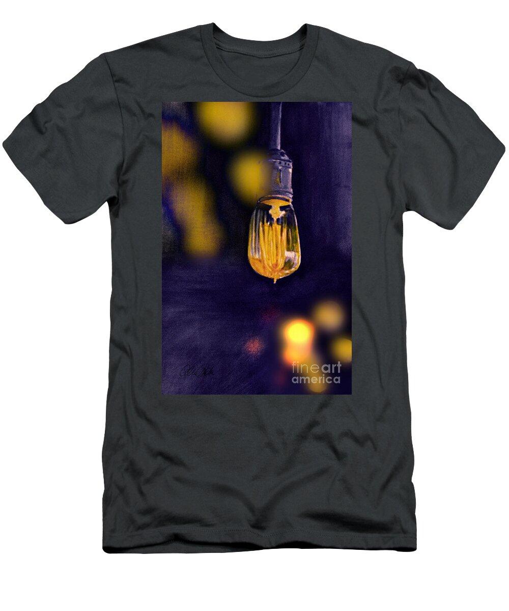 Lights T-Shirt featuring the painting One Light by Allison Ashton
