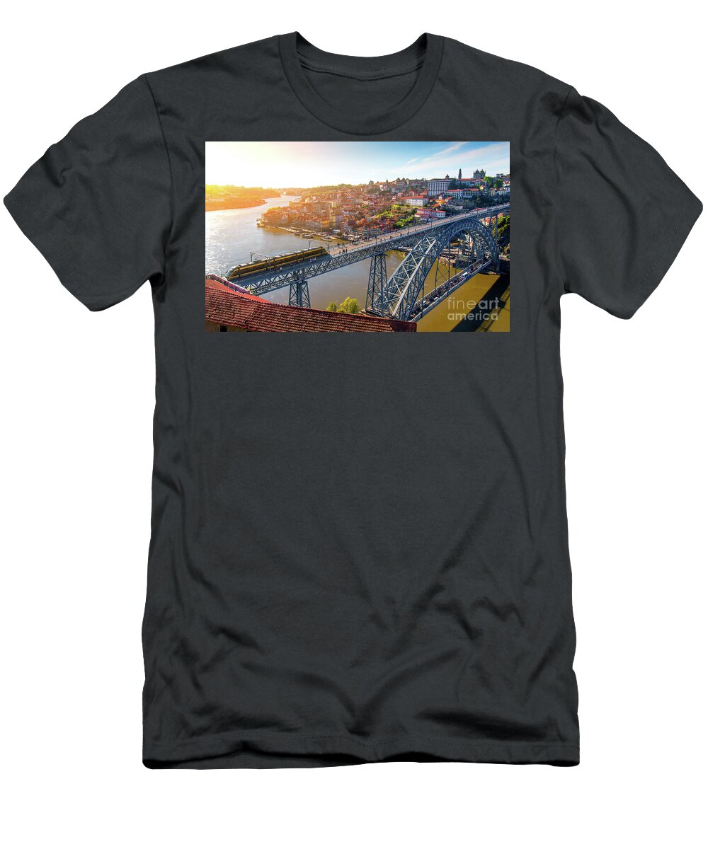 Above T-Shirt featuring the photograph Oporto City by Carlos Caetano