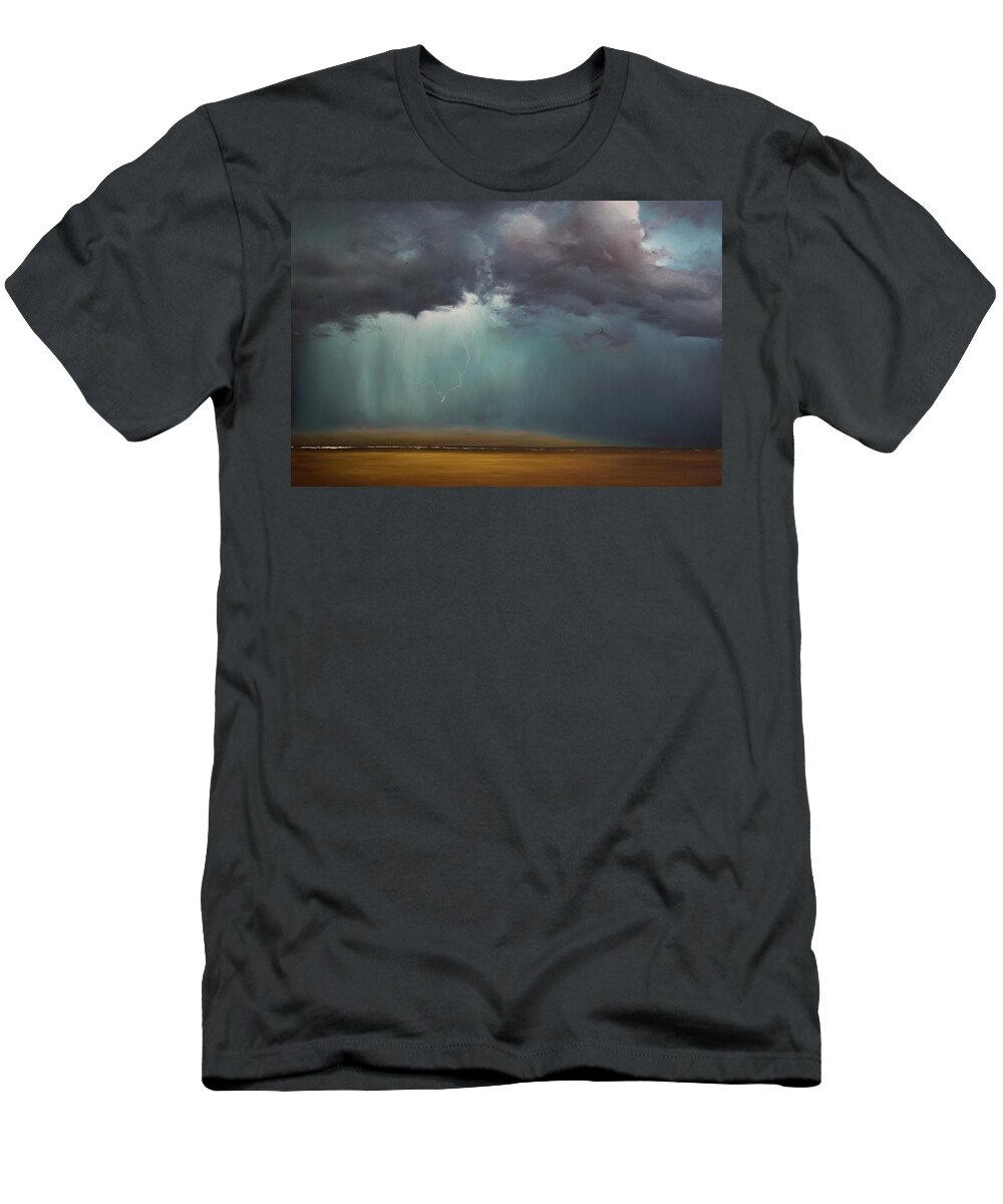Derek Kaplan Art T-Shirt featuring the painting Opt.61.16 Storm by Derek Kaplan
