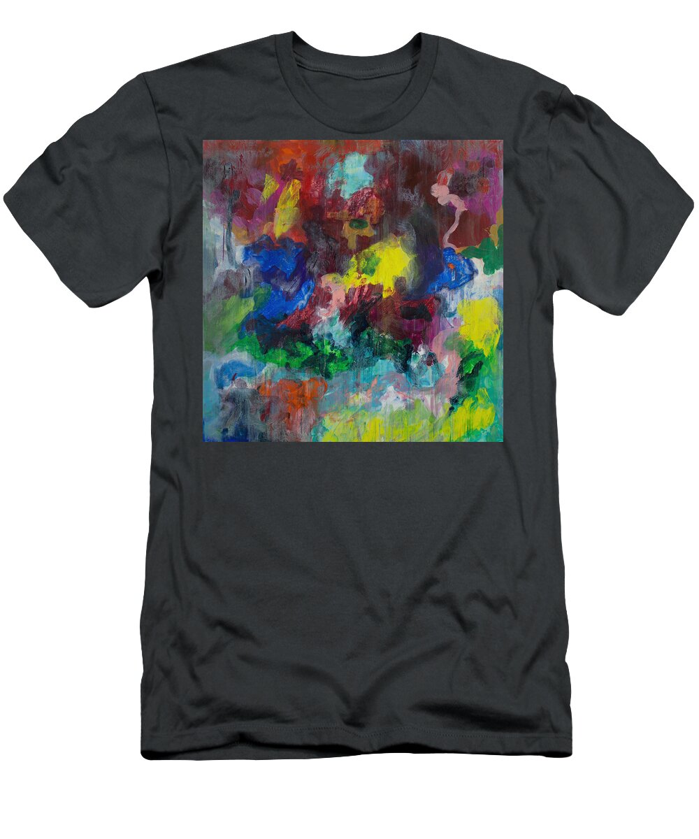 Derek Kaplan Art T-Shirt featuring the painting Opt.68.15 Dreaming With Music by Derek Kaplan