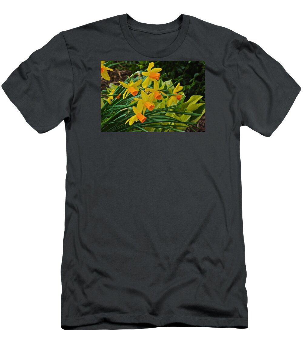 Narcissus T-Shirt featuring the photograph Orange Cup Narcissus by Janis Senungetuk