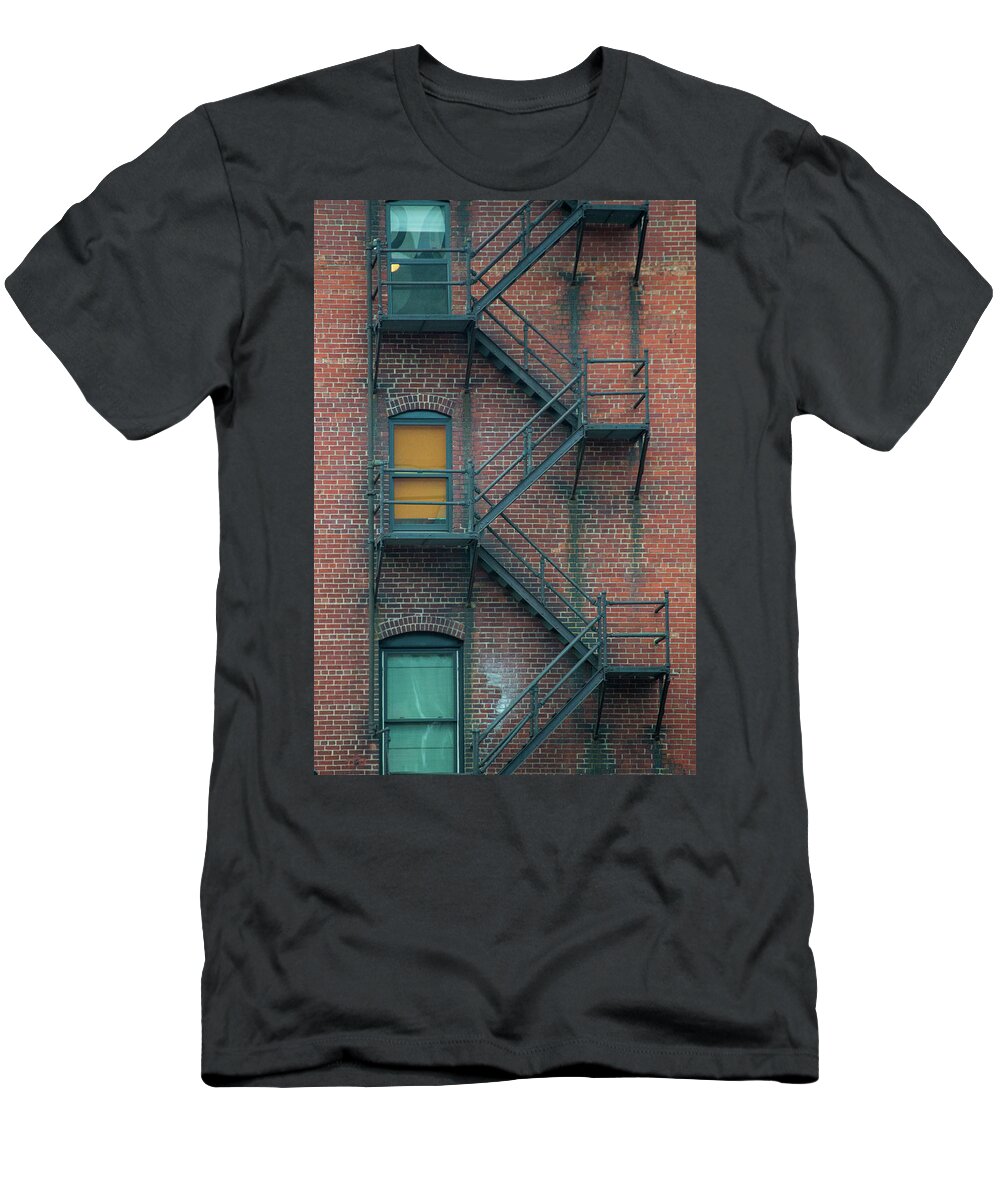 Bricks T-Shirt featuring the photograph Orange Door by Stephen Holst