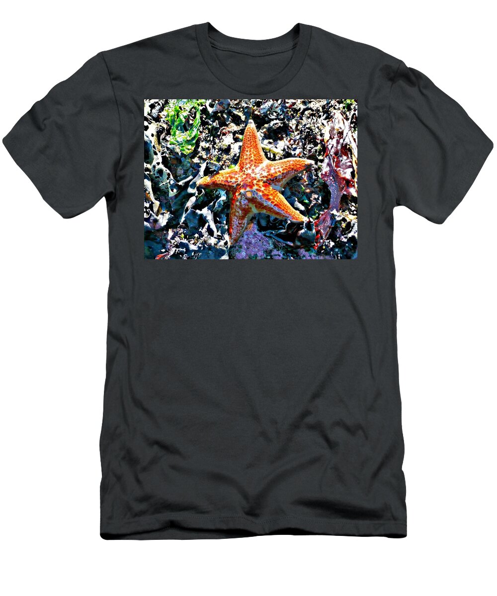 Starfish T-Shirt featuring the photograph Orange Starfish by 'REA' Gallery