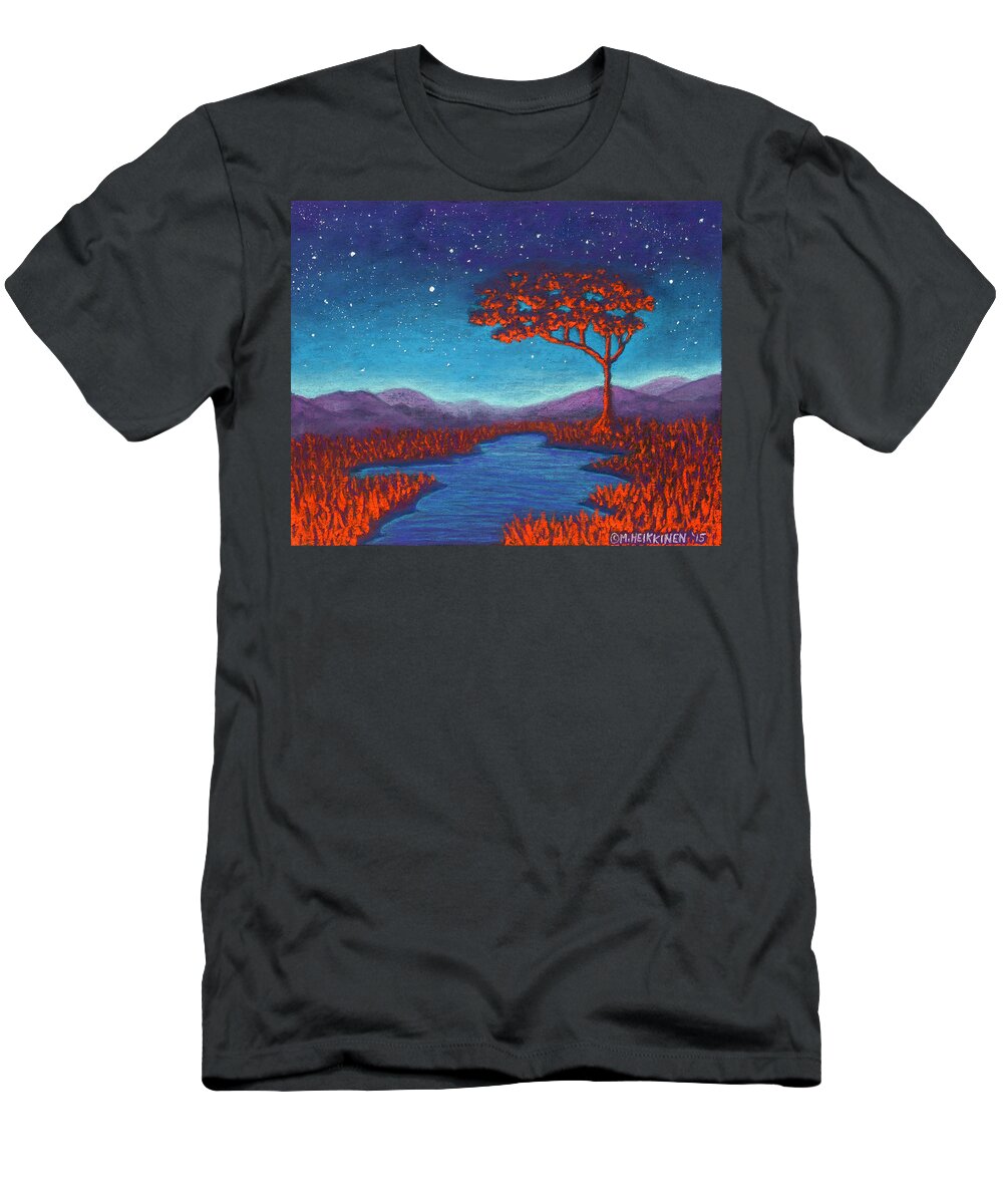 Orange T-Shirt featuring the pastel Orange Tree 01 by Michael Heikkinen