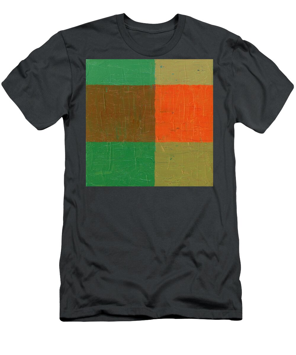 Paint T-Shirt featuring the painting Orange with Brown and Teal by Michelle Calkins