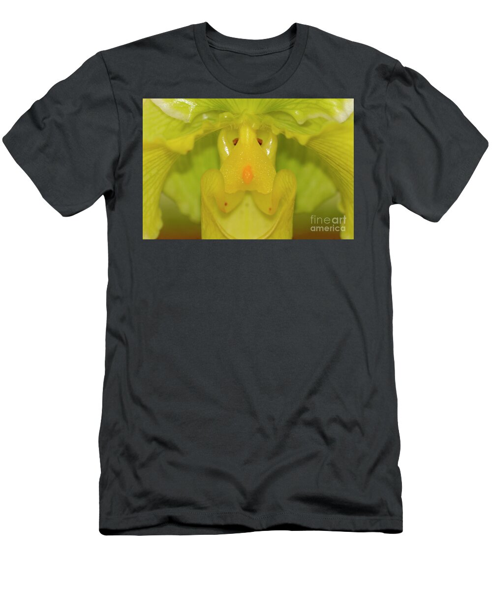 Orchid T-Shirt featuring the photograph Orchid Stigma Macro by Heiko Koehrer-Wagner