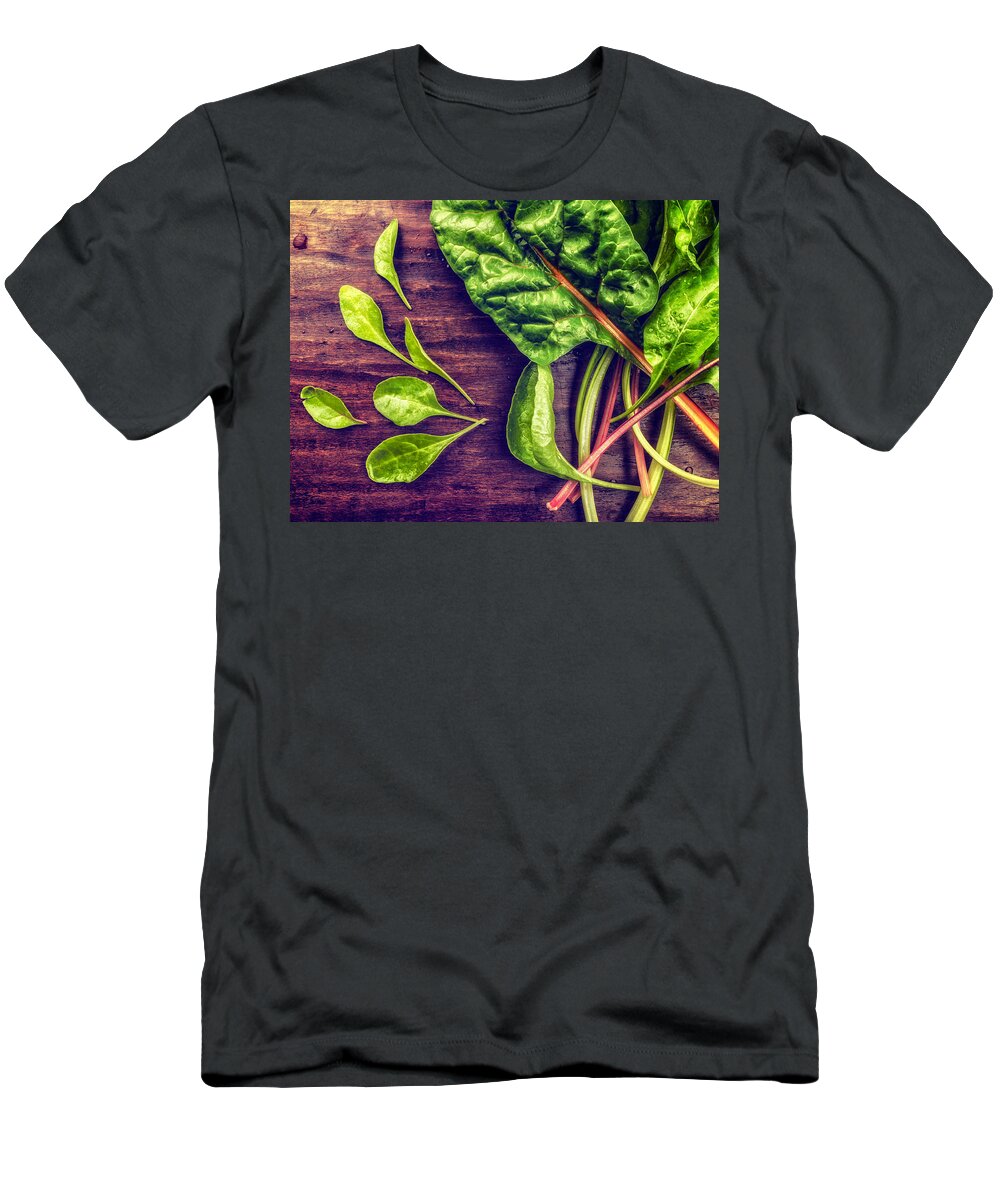 Health T-Shirt featuring the photograph Organic Rainbow Chard by TC Morgan