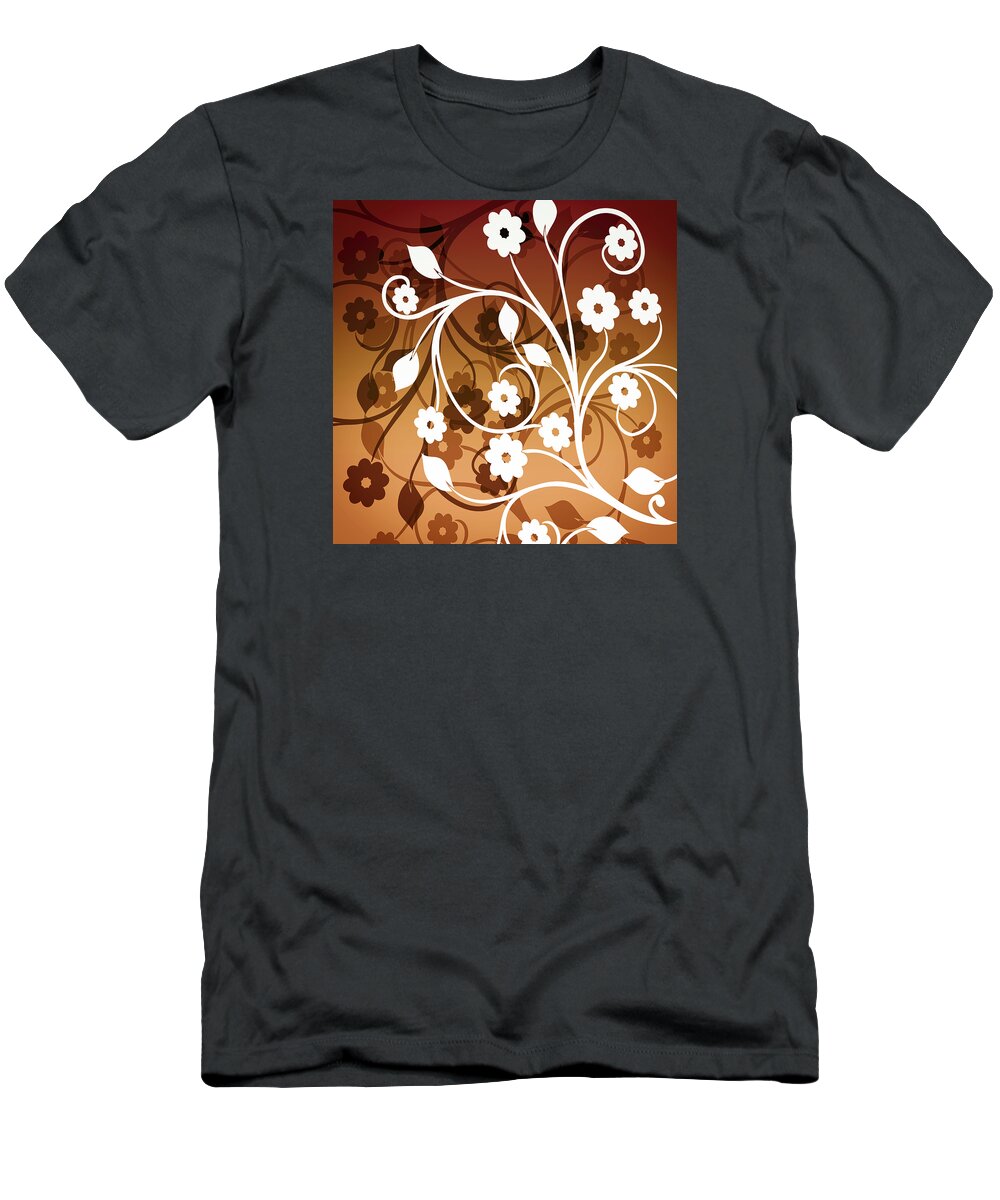 Flower T-Shirt featuring the digital art Ornamental 2 Warm by Angelina Tamez