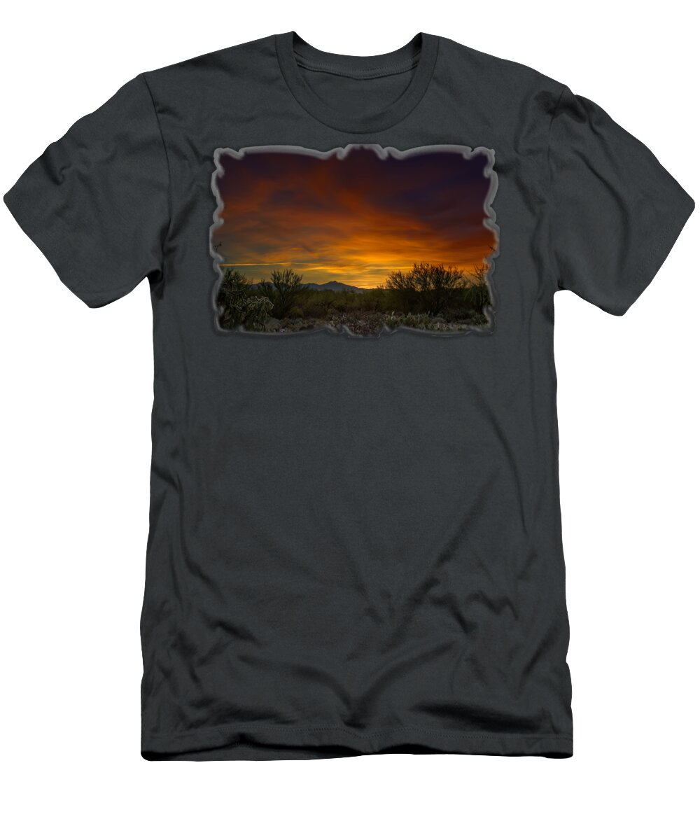 Arizona T-Shirt featuring the photograph Oro Valley Sunset h02 by Mark Myhaver