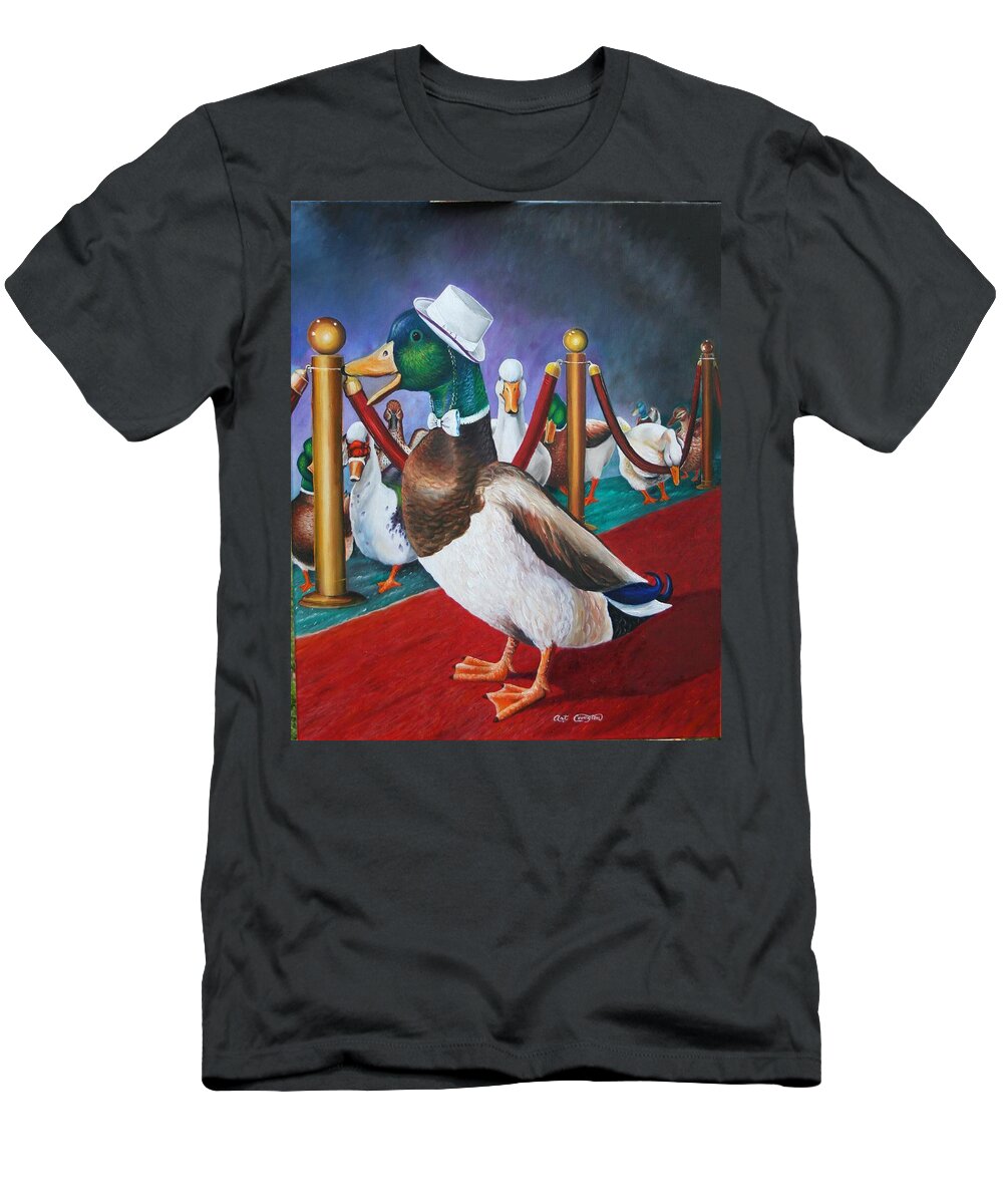  Ducks T-Shirt featuring the painting Oscar by Arthur Covington