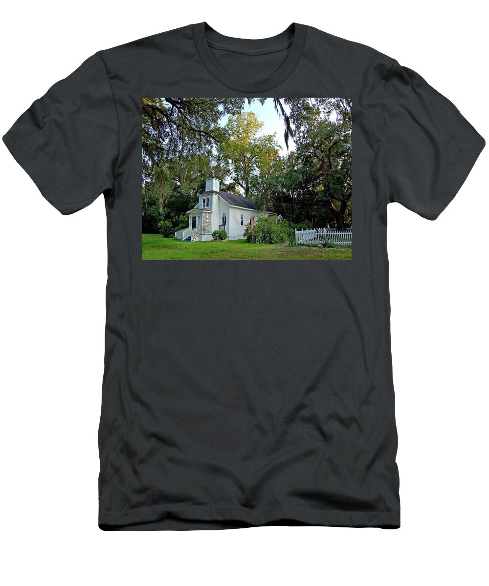 Church T-Shirt featuring the painting Our Lady of Bon Secour Church by Michael Thomas