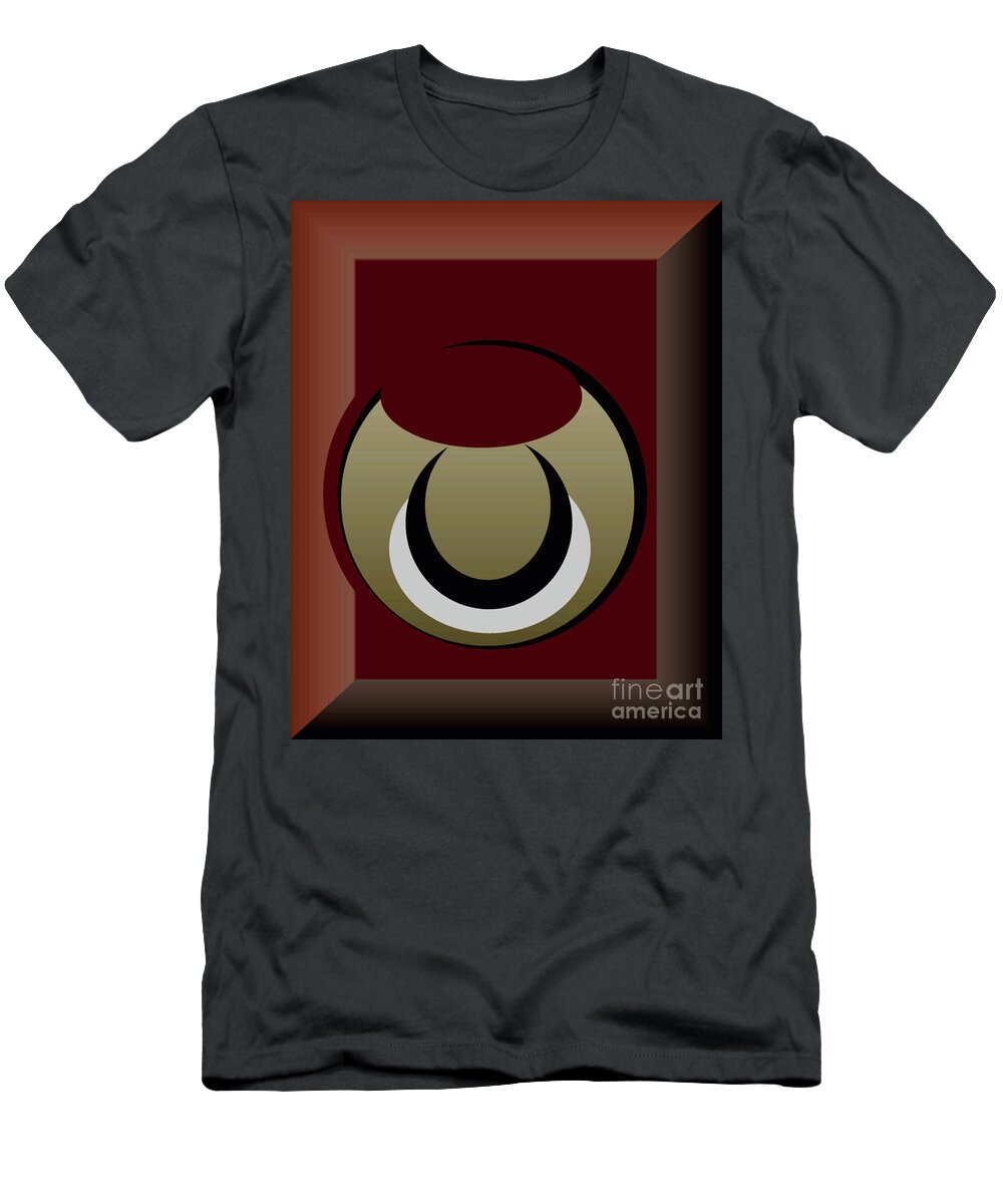 Abstract. Contemporary T-Shirt featuring the digital art Outside The Box by John Krakora
