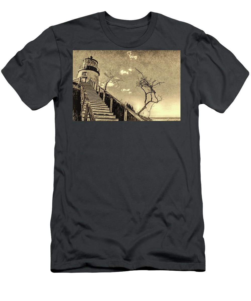 Owls Head T-Shirt featuring the photograph Owls Head Lighthouse Maine by David Smith