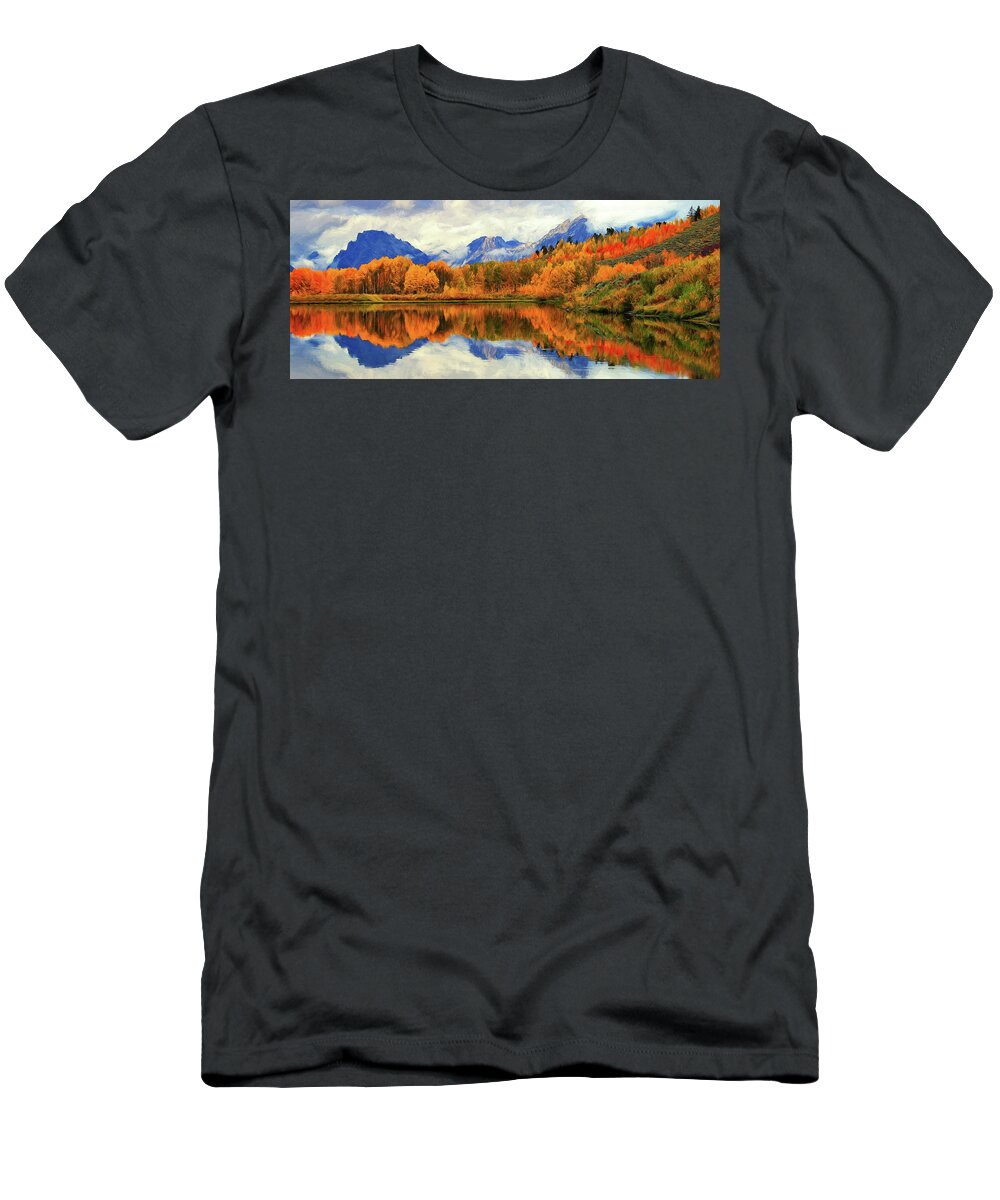 Oxbow Bend T-Shirt featuring the photograph Oxbow Bend Impressions by Greg Norrell