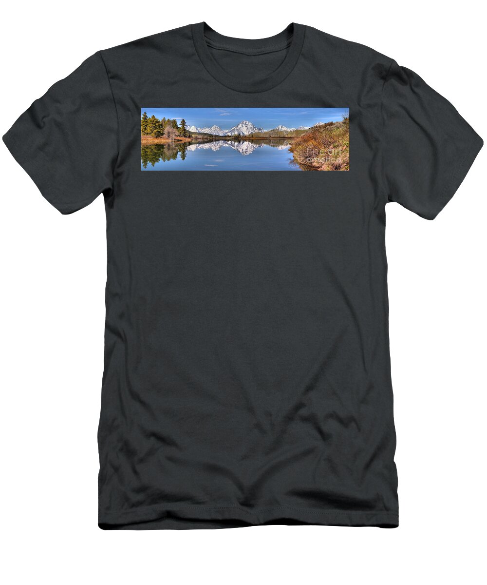 Oxbow Bend T-Shirt featuring the photograph Oxbow Bend Panorama by Adam Jewell