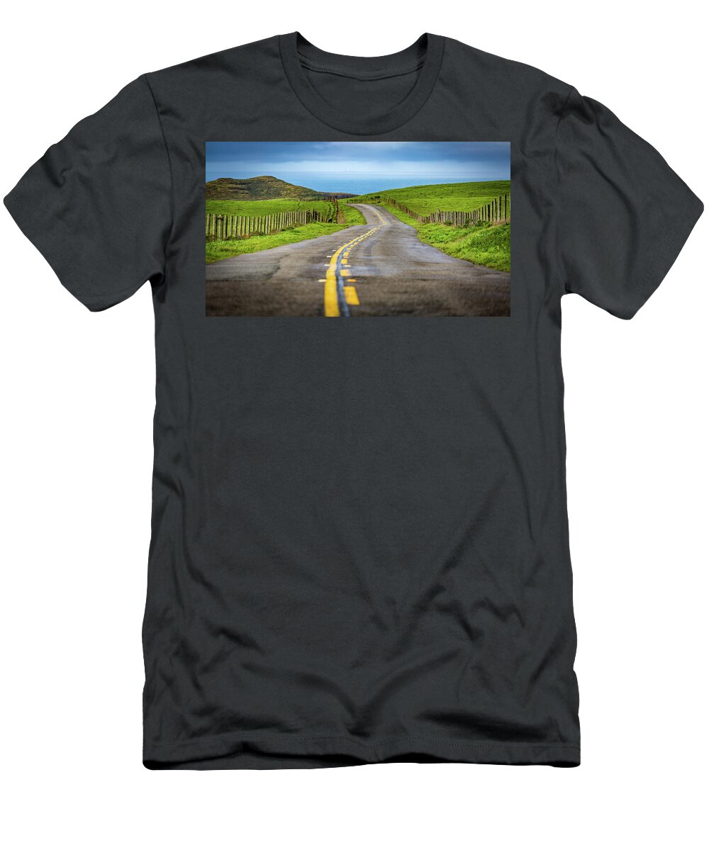 Pacific Coast T-Shirt featuring the photograph Pacific Coast Road to Tomales Bay by Donnie Whitaker
