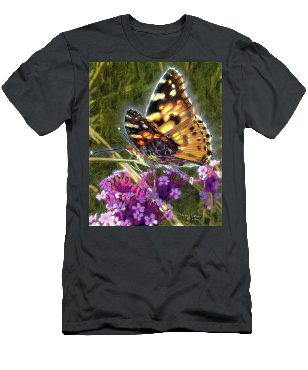 Butterfly T-Shirt featuring the pastel Painted Lady by Melissa Herrin