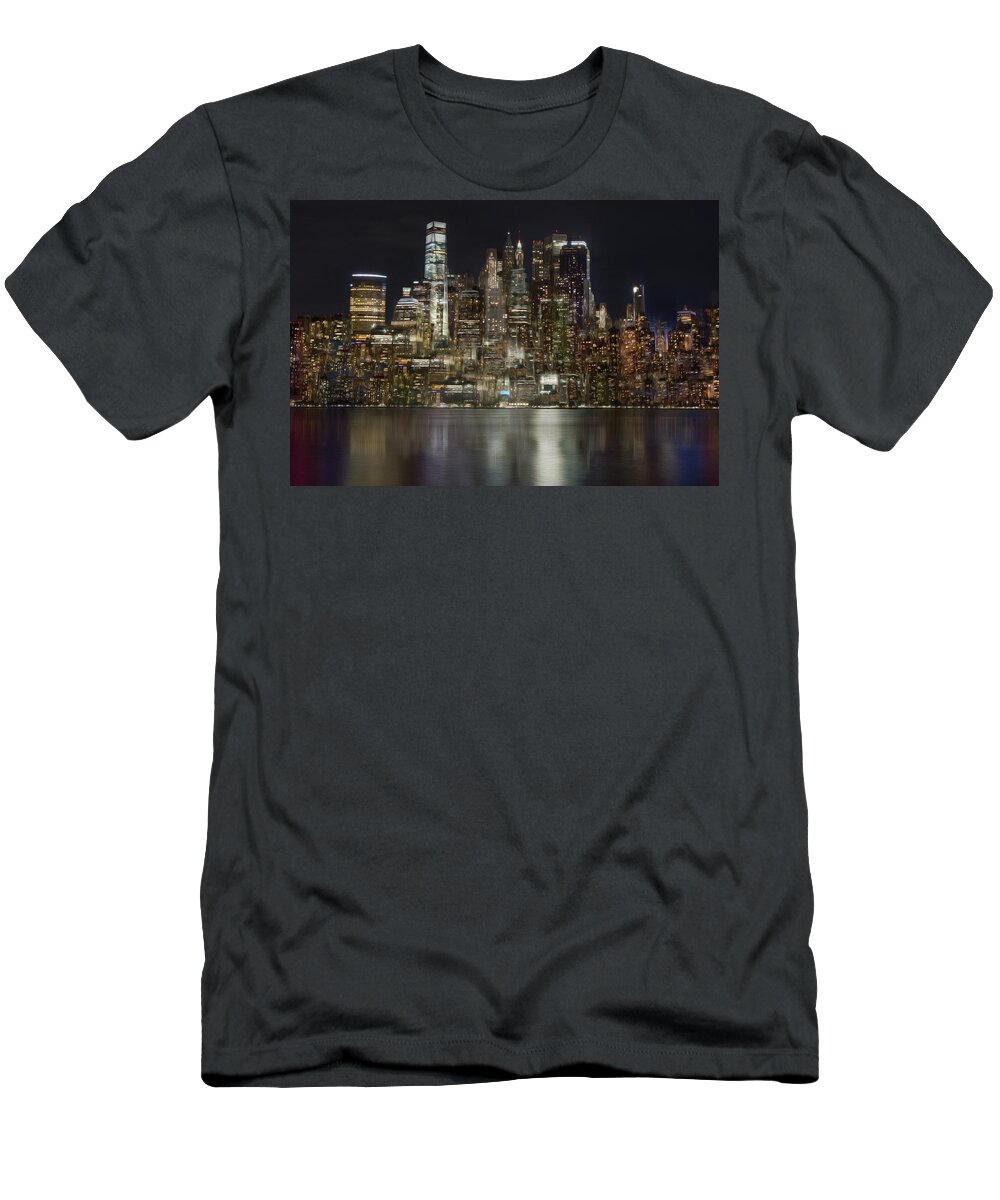 New York City T-Shirt featuring the photograph Painted Lights by Elvira Pinkhas