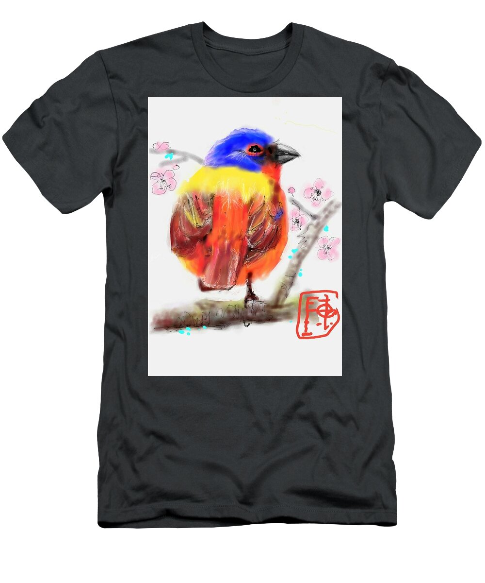 Bird. Flowers T-Shirt featuring the digital art Palette Of Color by Debbi Saccomanno Chan