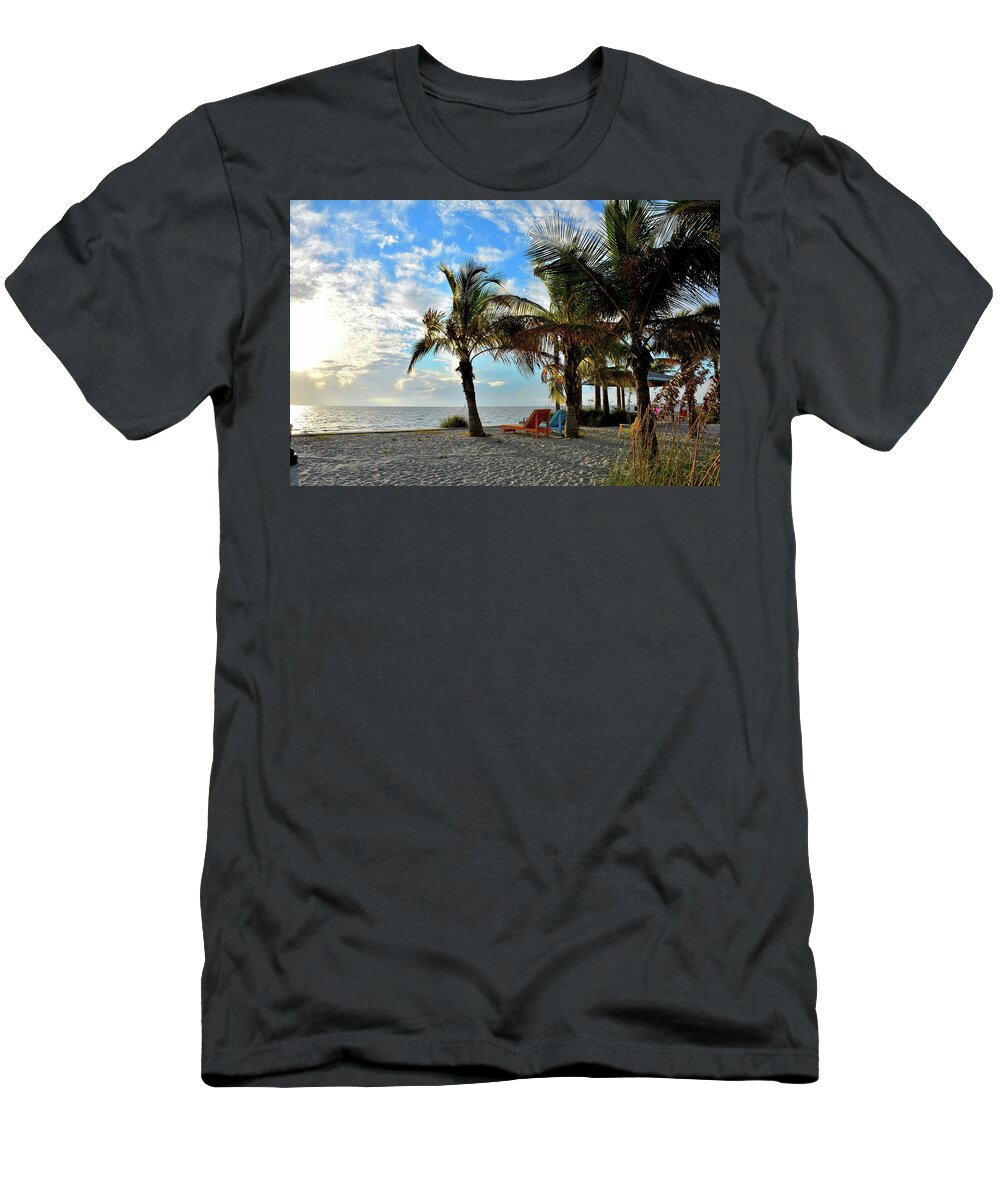 Palm Trees T-Shirt featuring the photograph Palm Beach by Alison Belsan Horton