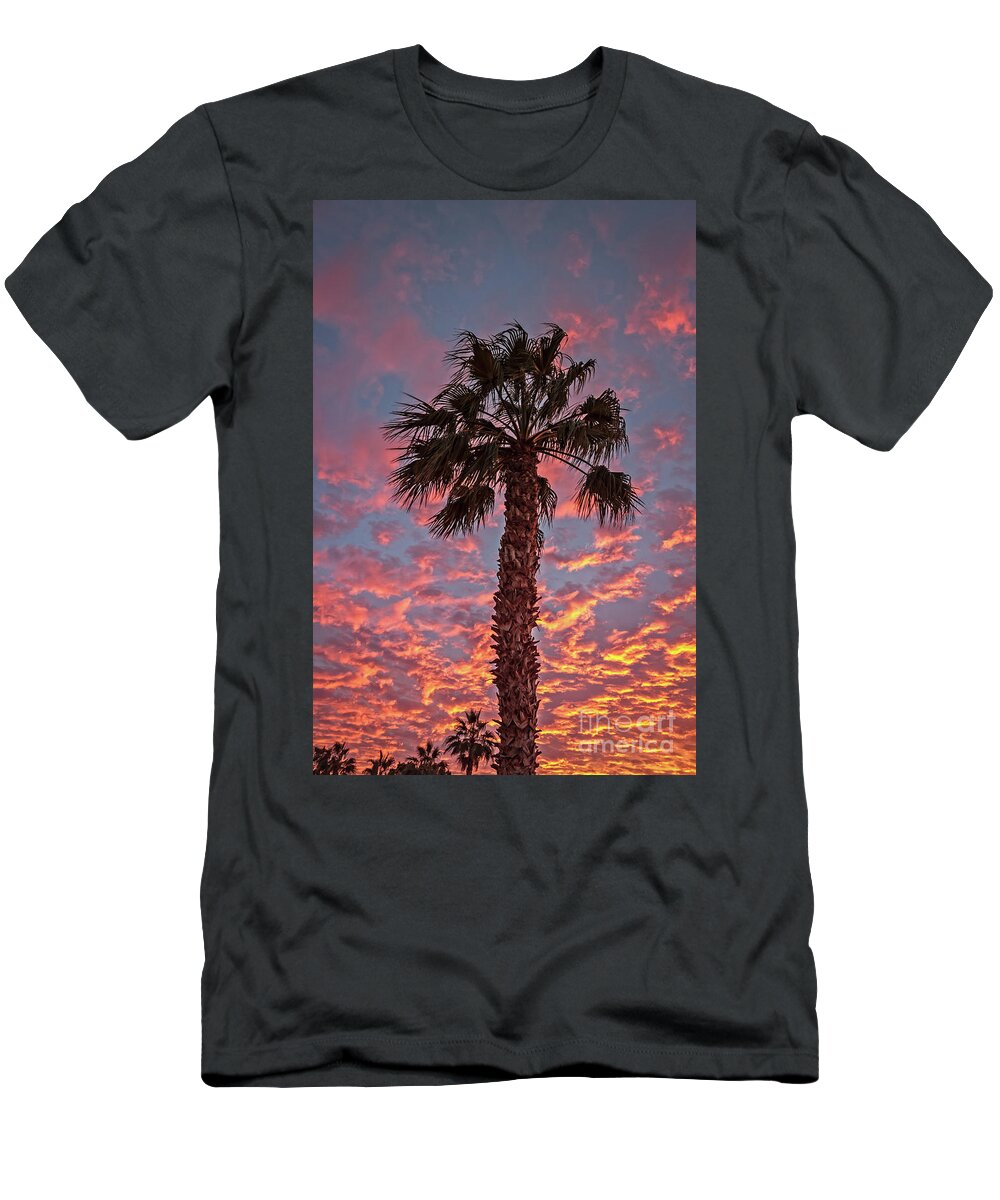 Sunrise T-Shirt featuring the photograph Palm Tree Sunset by Robert Bales