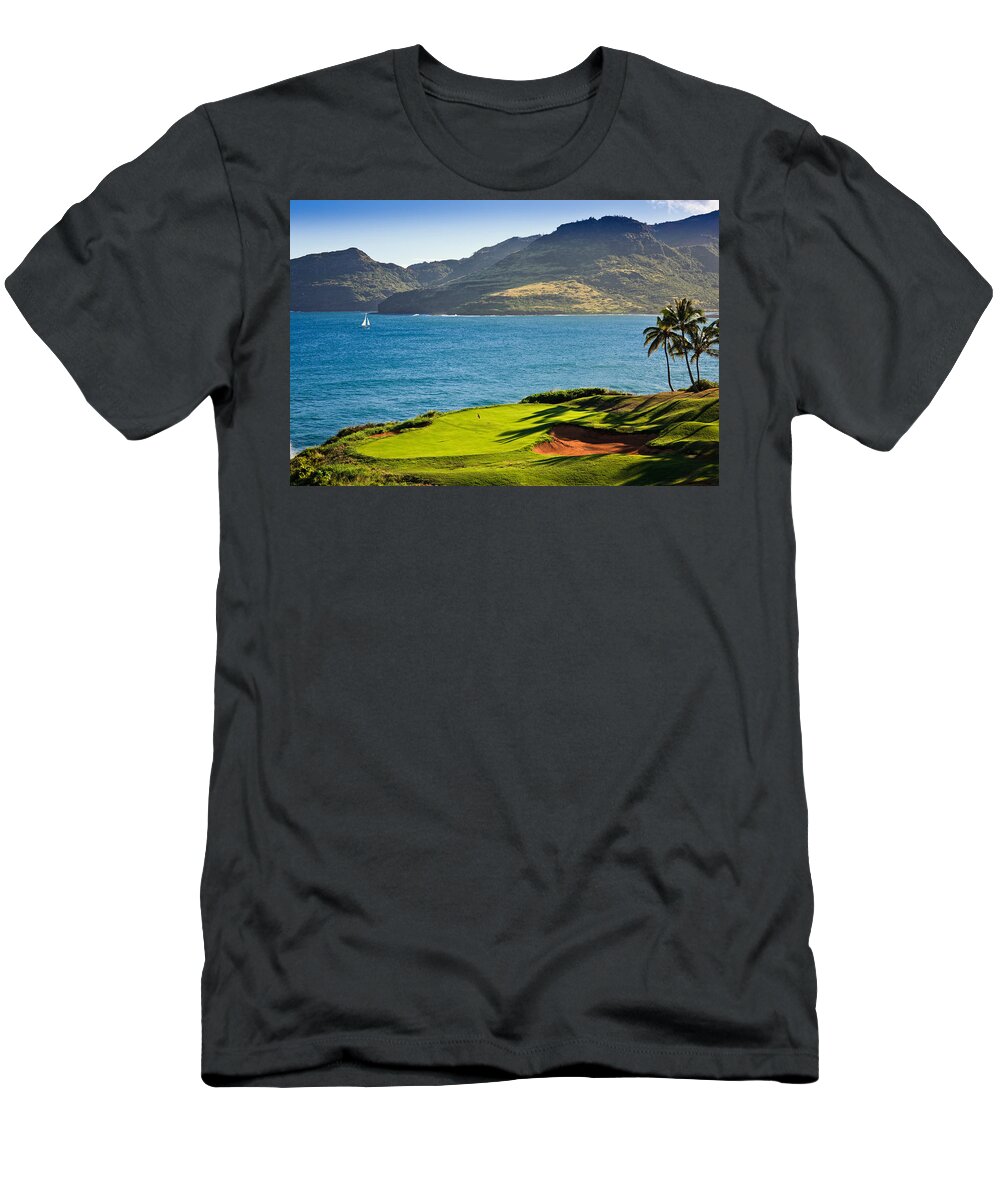 Photography T-Shirt featuring the photograph Palm Trees In A Golf Course, Kauai by Panoramic Images