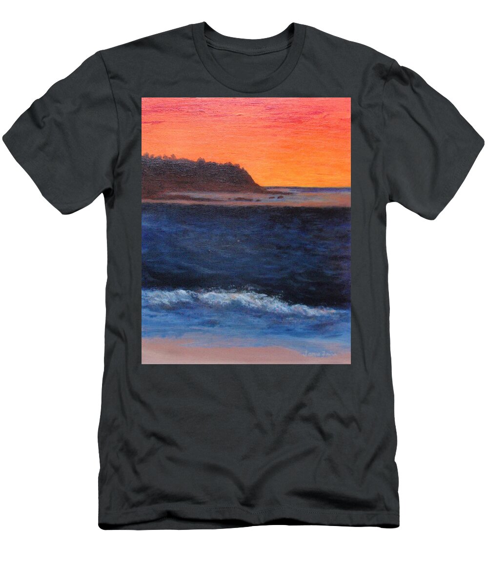 Sunset T-Shirt featuring the painting Palos Verdes Sunset by Jamie Frier