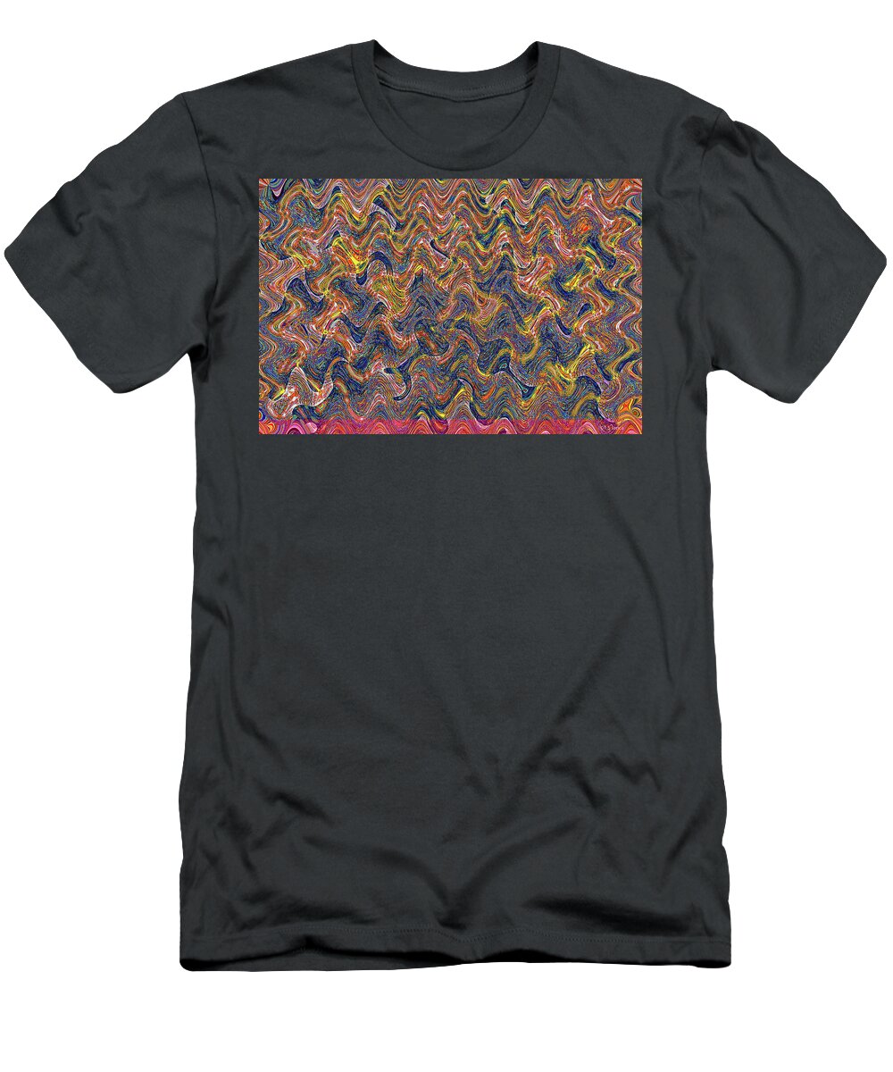 Panel Beyond Floating Flowers Abstract #5 T-Shirt featuring the digital art Panel Beyond Floating Flowers Abstract #5 by Tom Janca