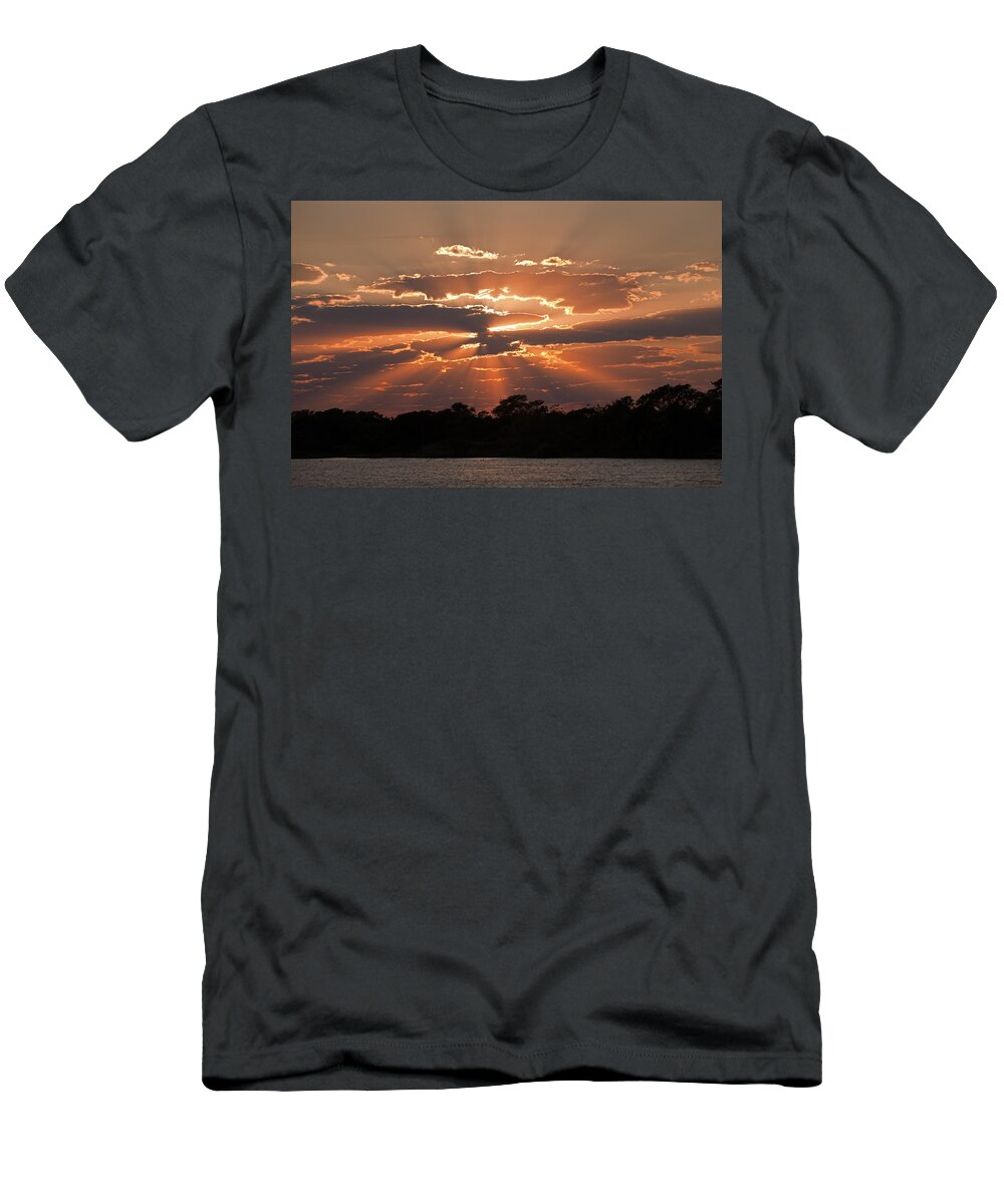 Sunrise T-Shirt featuring the photograph Pantanal Sunrise over Cuiaba River by Aivar Mikko