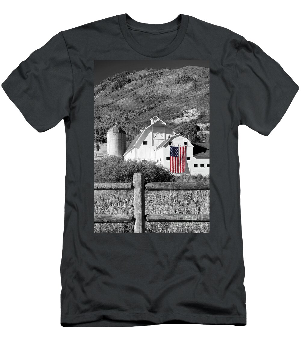 White T-Shirt featuring the photograph Park City Barn by Brian Jannsen