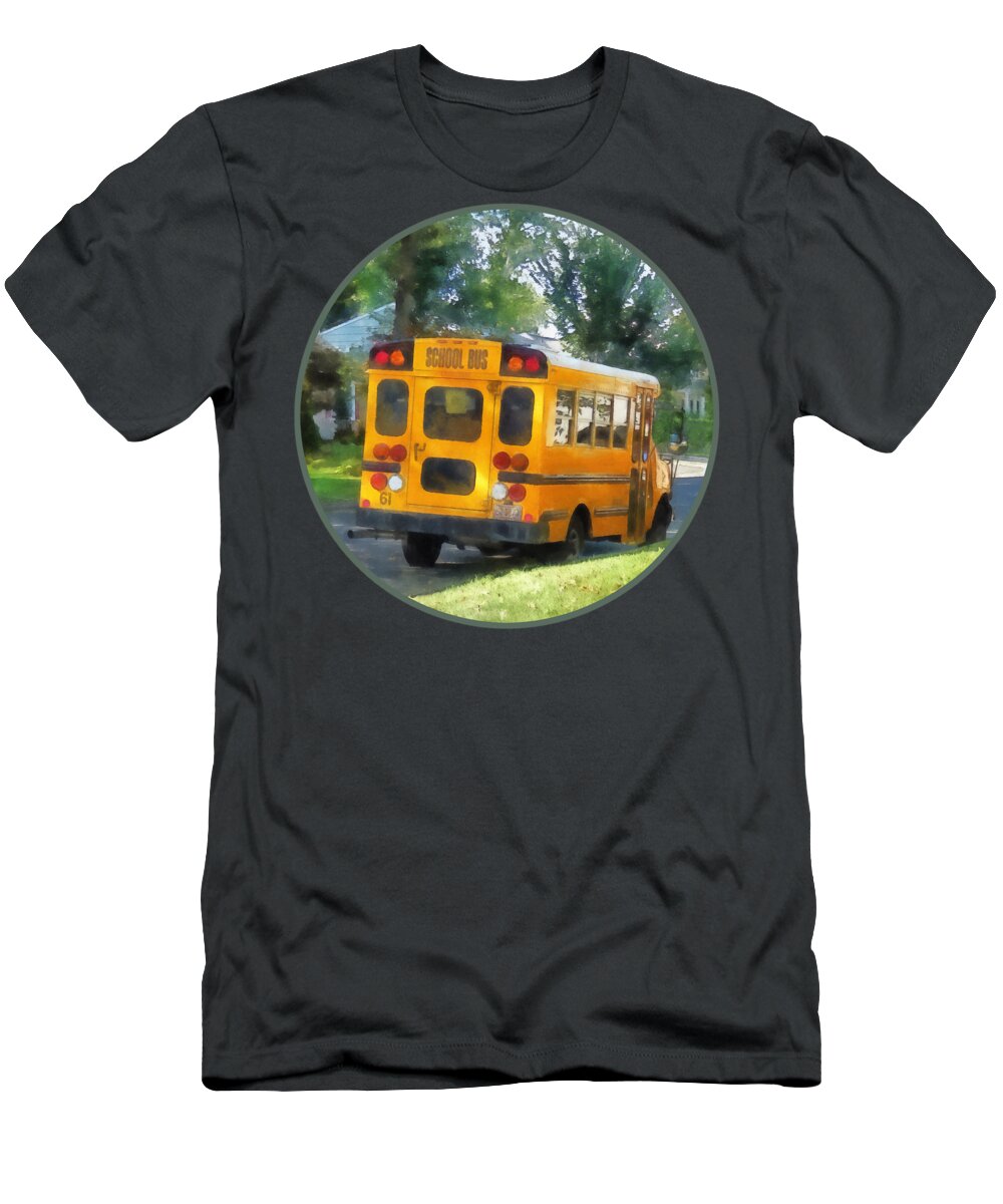 Bus T-Shirt featuring the photograph Parked School Bus by Susan Savad