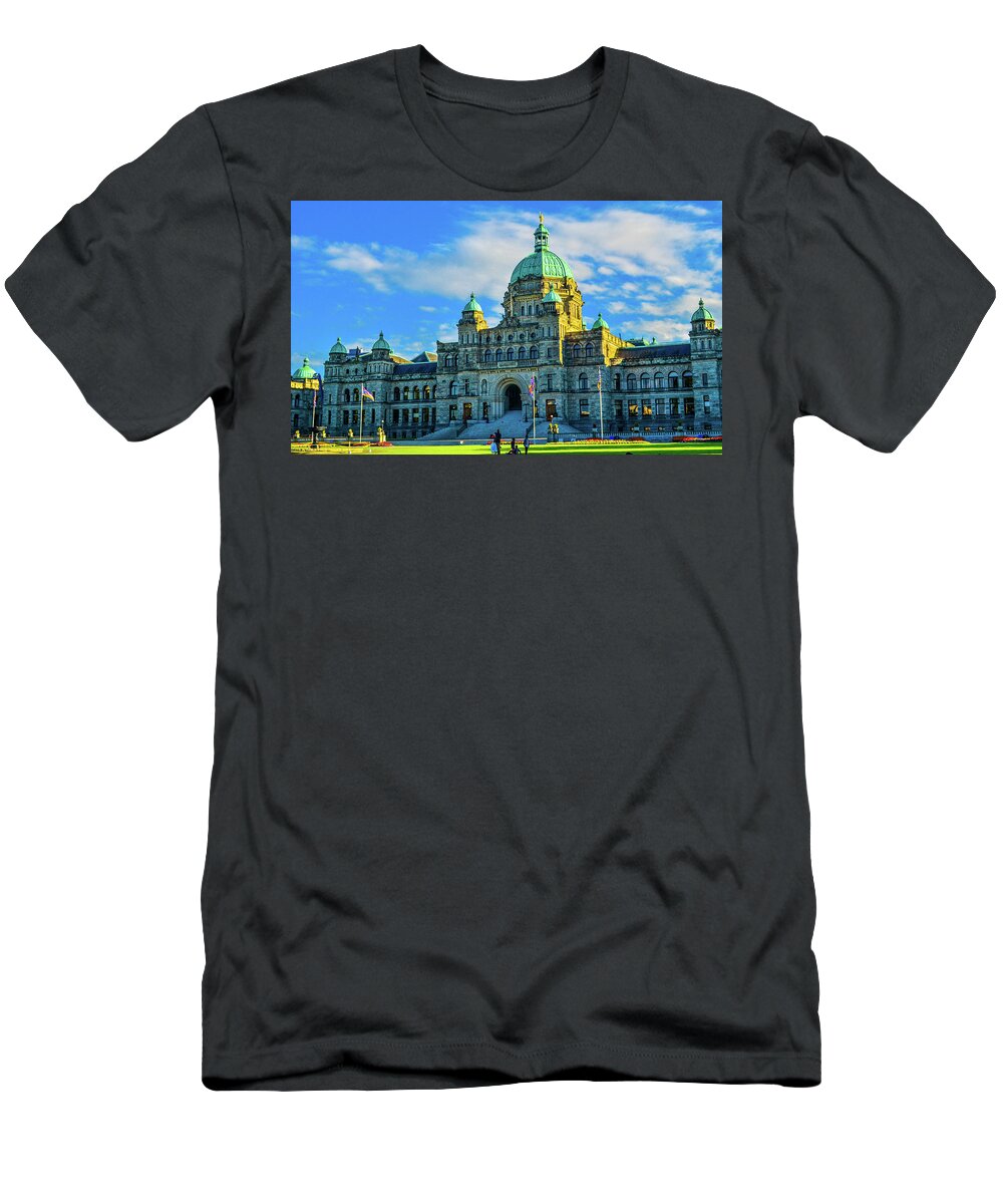 Buildings T-Shirt featuring the photograph Parliament Victoria BC by Jason Brooks