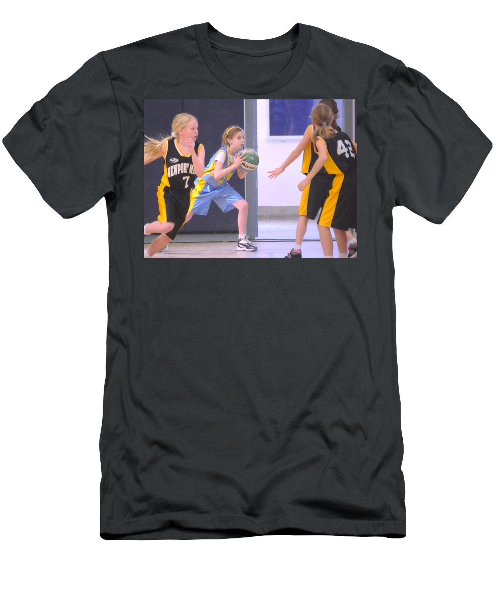 Basketball T-Shirt featuring the photograph Pass The Ball by Richard Omura