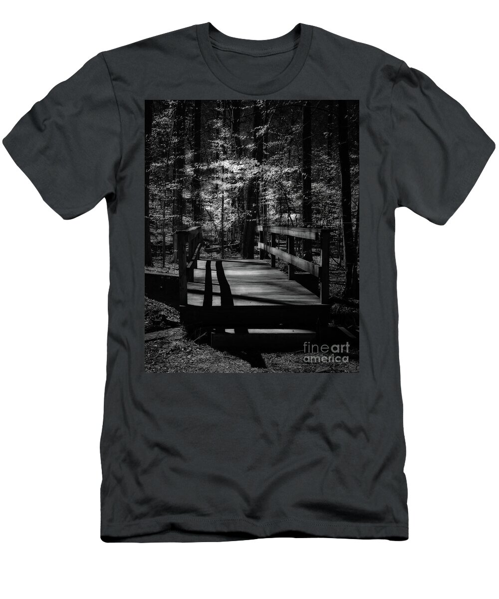 Bnw T-Shirt featuring the photograph Passage into woods by Izet Kapetanovic