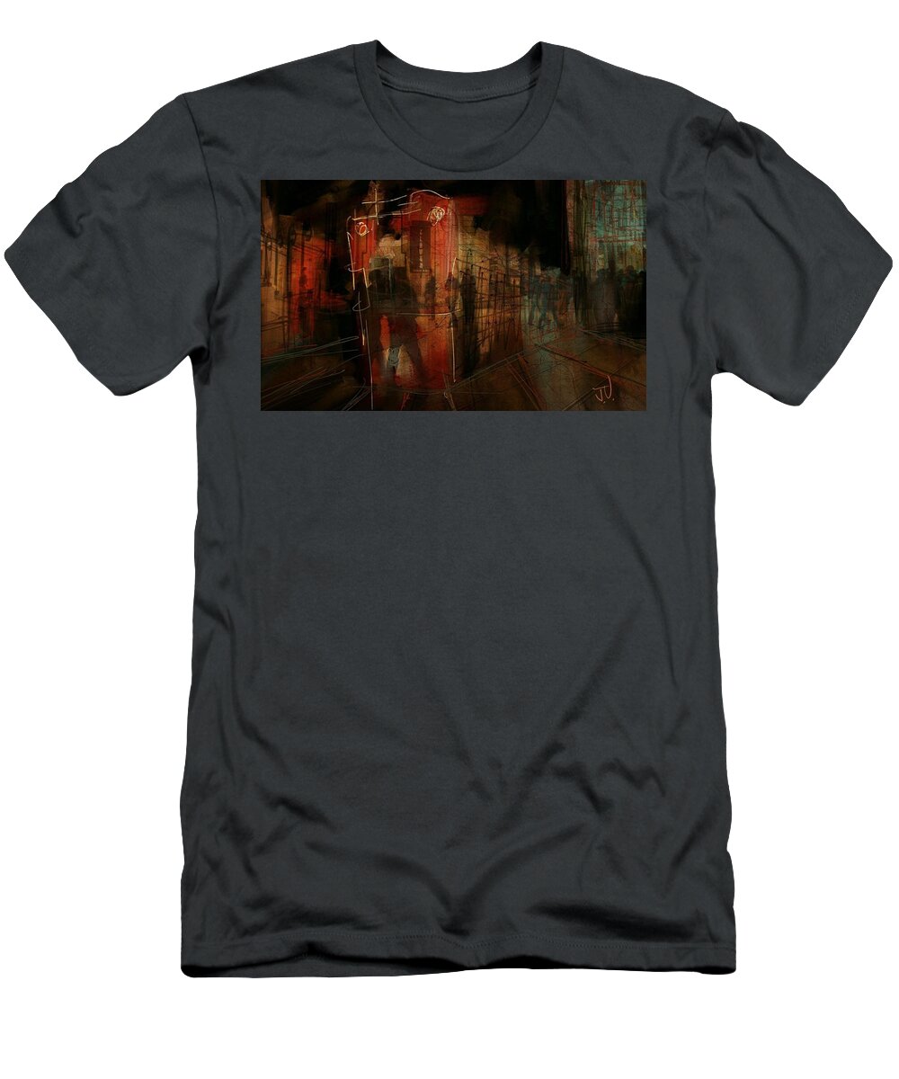 Abstract T-Shirt featuring the digital art Passers in the Night by Jim Vance