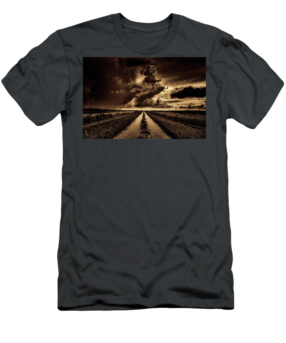 Black And White T-Shirt featuring the photograph Path to Destiny by Roberto Aloi