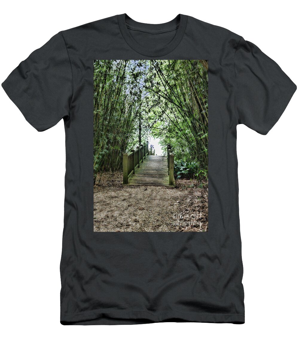 Landscape T-Shirt featuring the photograph Path to Jefferson Lake Louisiana by Chuck Kuhn
