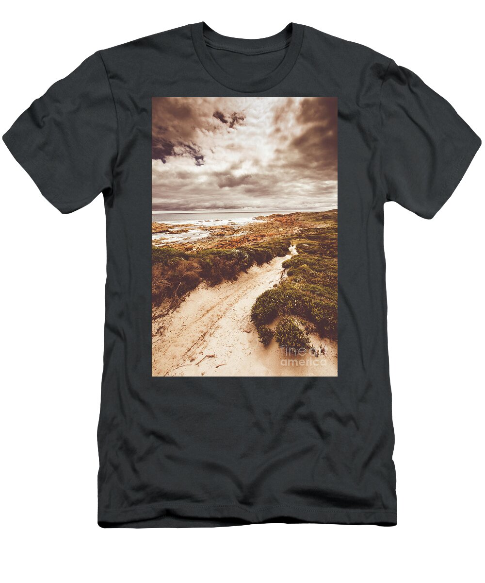 Landscape T-Shirt featuring the photograph Pathways to seaside paradise by Jorgo Photography