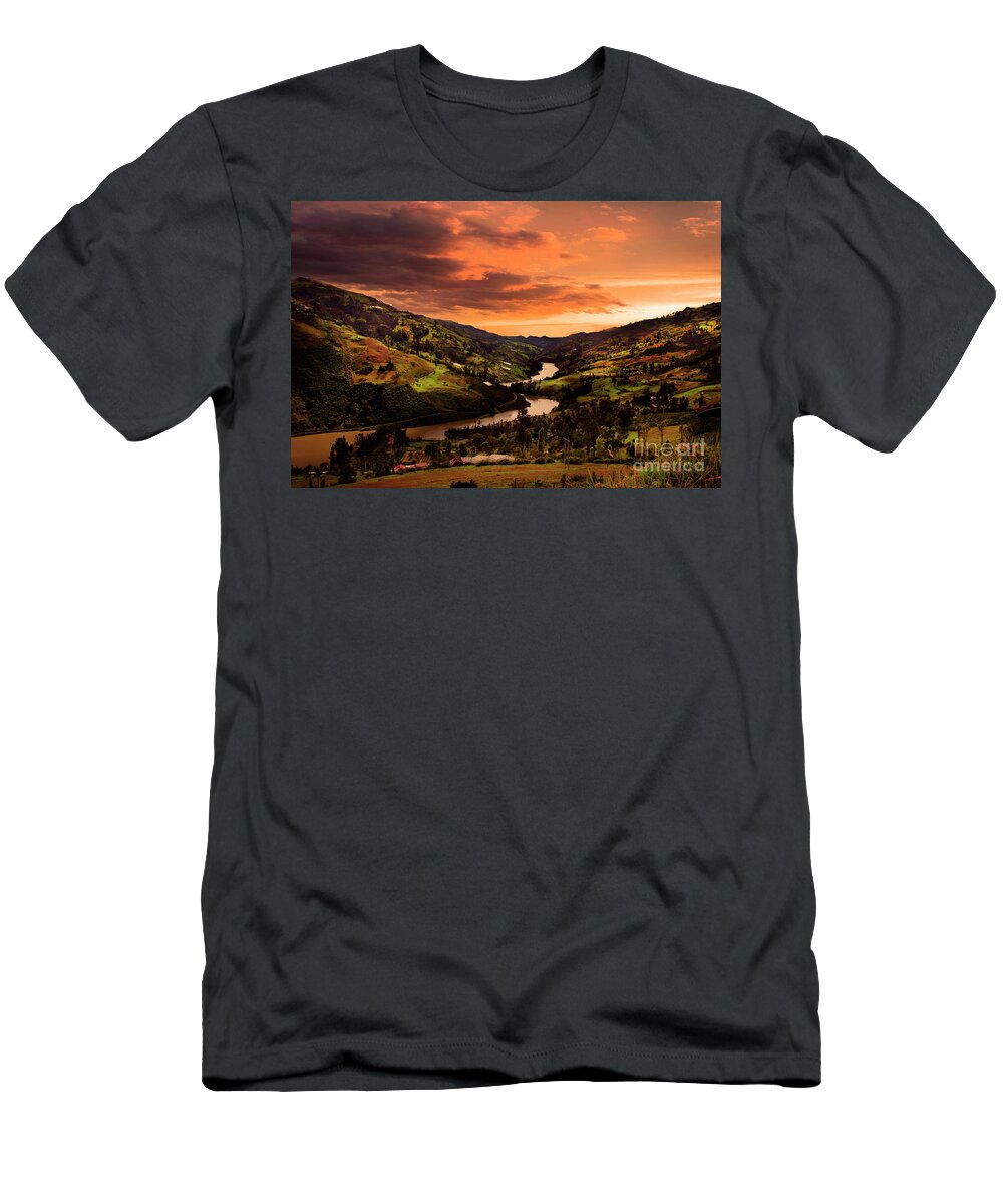 Paute T-Shirt featuring the photograph Paute River II by Al Bourassa