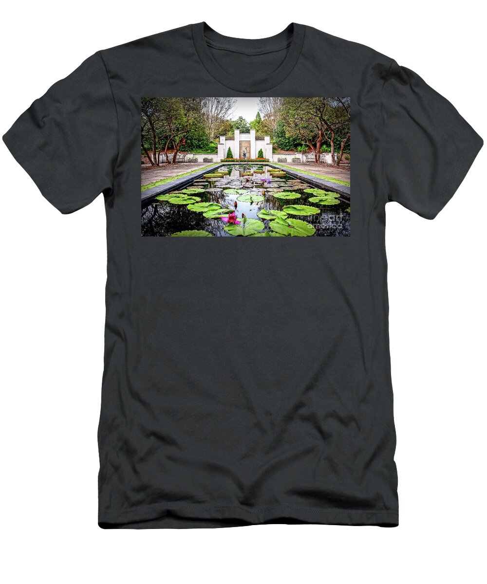 Botanical T-Shirt featuring the photograph Peaceful Waterlily Pond by Tracy Brock