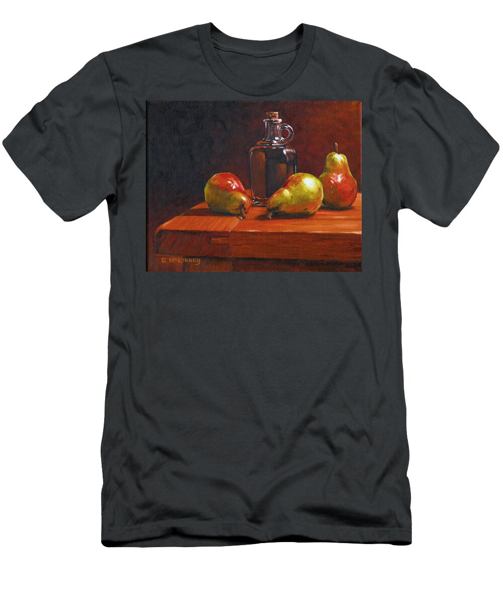 Still Life T-Shirt featuring the painting Pears and Honey by Rick McKinney