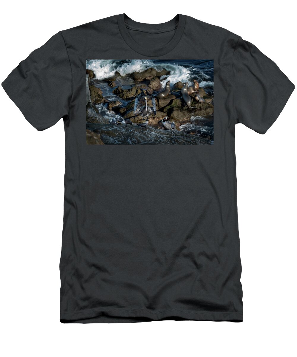 Phenicie T-Shirt featuring the photograph Pelican Landing by James David Phenicie