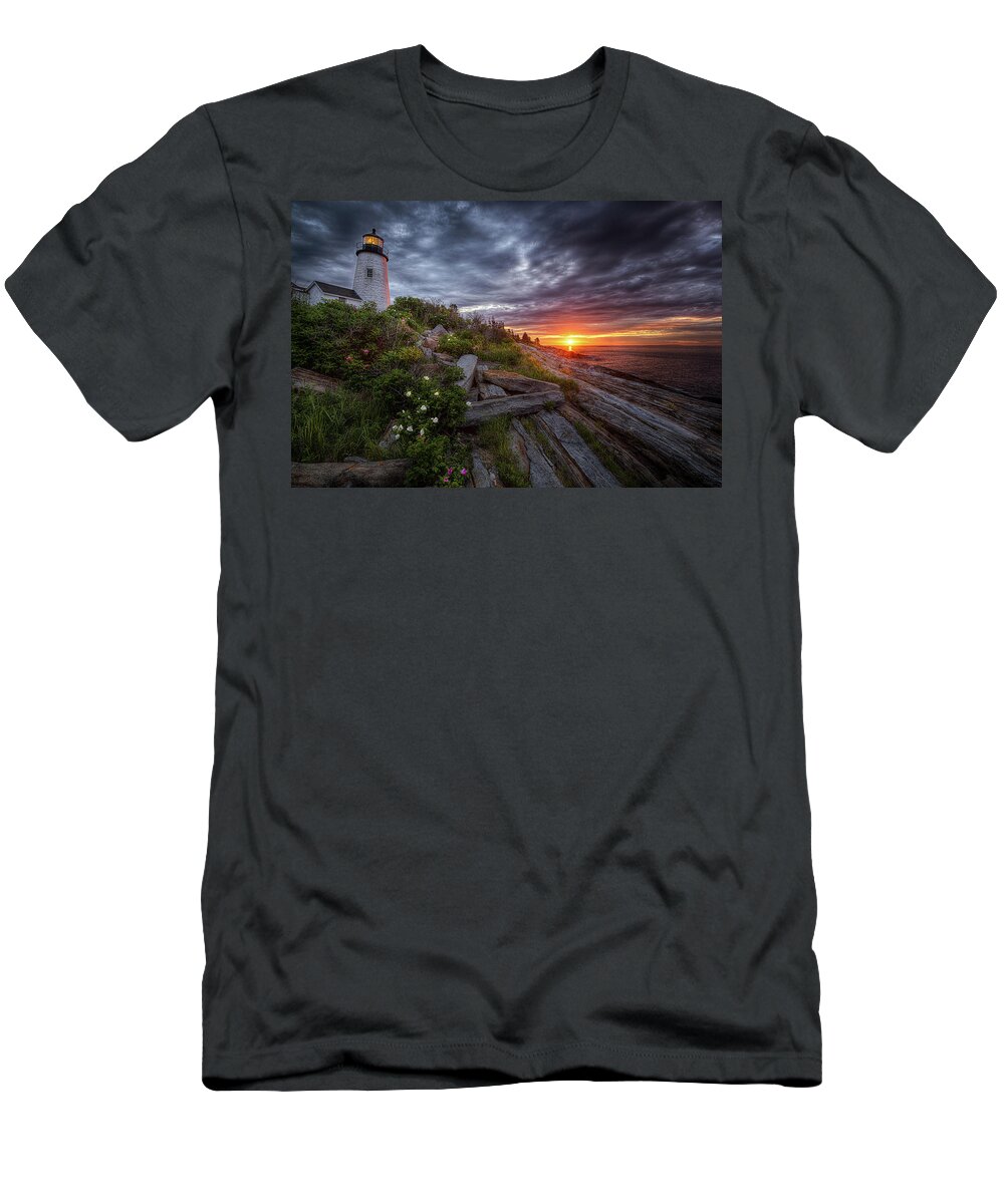 Lighthouse T-Shirt featuring the photograph Pemaquid Sunrise by Neil Shapiro