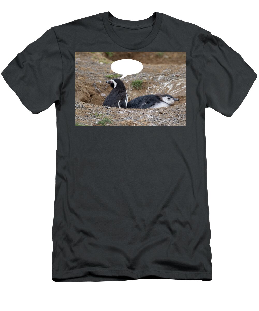 Penguins T-Shirt featuring the photograph Penguins are Funny 2 by John Haldane