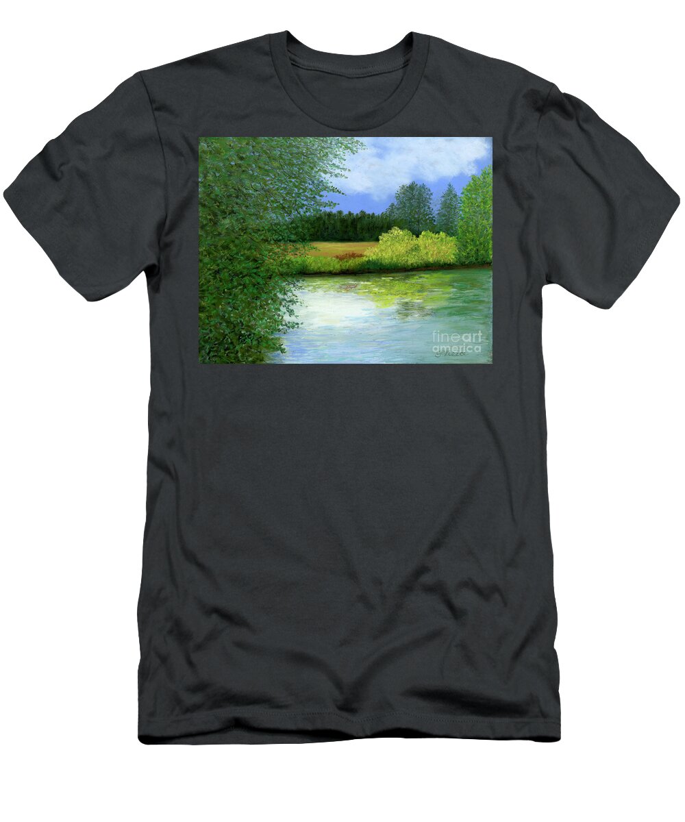 Pond T-Shirt featuring the painting Perfect Afternoon by Ginny Neece