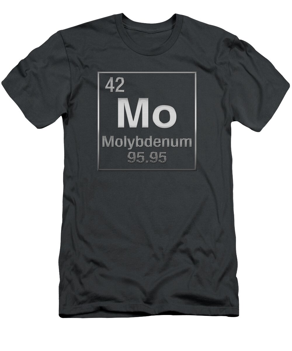 'the Elements' Collection By Serge Averbukh T-Shirt featuring the digital art Periodic Table of Elements - Molybdenum - Mo - on Molybdenum by Serge Averbukh